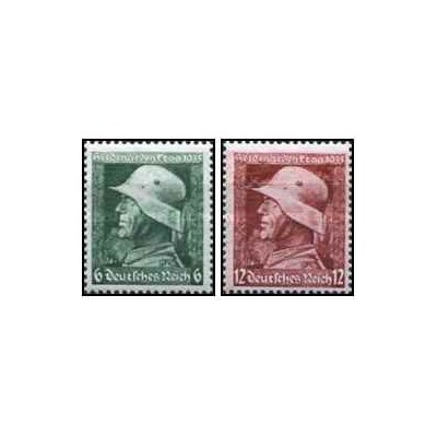 2 عدد تمبر روز یادبود قهرمانان - رایش آلمان 1935 قیمت 16 دلار
