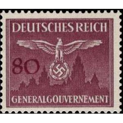 1 عدد تمبر سری پستی - نشان ملی بر فراز قلعه کراکوف - 80gr - لهستان تحت اشغال آلمان - لهستان 1943 با شارنیه