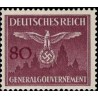 1 عدد تمبر سری پستی - نشان ملی بر فراز قلعه کراکوف - 80gr - لهستان تحت اشغال آلمان - لهستان 1943 با شارنیه