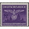 1 عدد تمبر سری پستی - نشان ملی بر فراز قلعه کراکوف - 12gr - لهستان تحت اشغال آلمان - لهستان 1943 با شارنیه