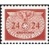 1 عدد تمبر سری پستی - نشان رایش سوم - 24gr - لهستان تحت اشغال آلمان - لهستان 1940 با شارنیه