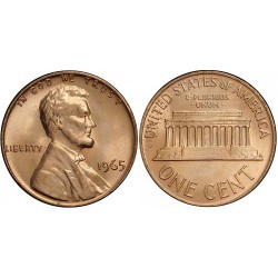 سکه 1 سنت - برنجی - آمریکا 1965غیر بانکی