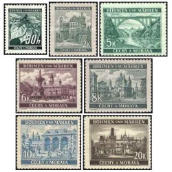 7 عدد  تمبر سری پستی - موضوعات محلی - یوهمیا و موراویا 1940