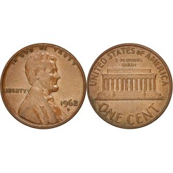 سکه 1 سنت - برنجی - D - آمریکا 1962غیر بانکی