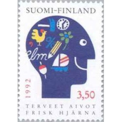 1 عدد  تمبر "مغزهای خوب" - فنلاند 1992
