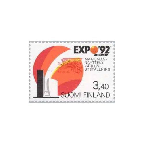 1 عدد  تمبر نمایشگاه جهانی EXPO 92، سویا - فنلاند 1992