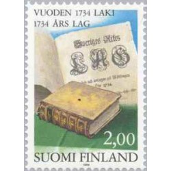 1 عدد  تمبر دویست و پنجاهمین سالگرد قانون 1734 - فنلاند 1984
