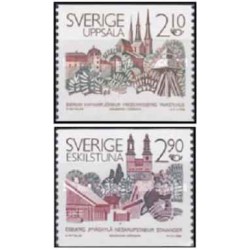 2 عدد  تمبر شمالی - سوئد 1986