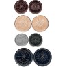 4 عدد سکه  50 ، 25 ، 10 و 5 بیسه - یادبود 45مین سال سلطنت سلطان قابوس - عمان 2015 بانکی