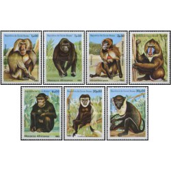 7 عدد  تمبر میمونهای آفریقایی - گینه بیسائو 1983