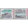 2 عدد  تمبر مشترک اروپا - Europa Cept - معماری مدرن - موناکو 1987
