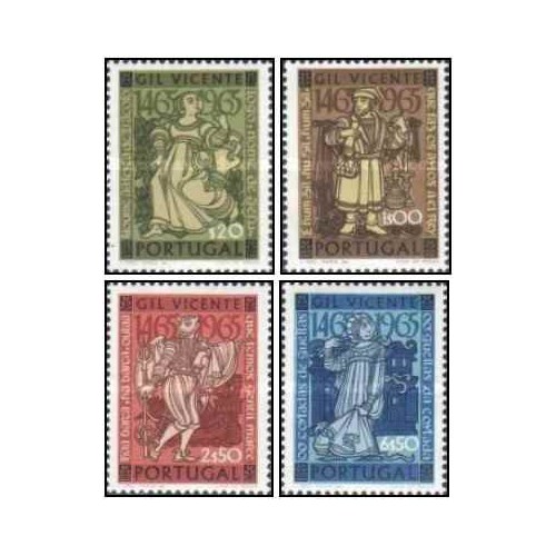4 عدد  تمبر پانصدمین سالگرد گیل ویسنته - پرتغال 1965