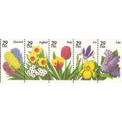 5 عدد تمبر گل های باغچه - B - آمریکا 1993