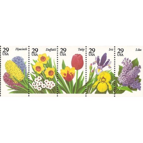 5 عدد تمبر گل های باغچه - B - آمریکا 1993