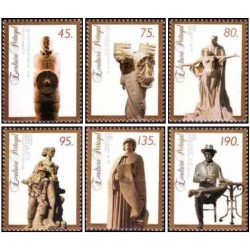 6 عدد  تمبر مجسمه ها - پرتغال 1995