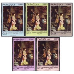 5 عدد  تمبر نقاشی های مذهبی از قرن شانزدهم - پاراگوئه 1967