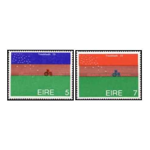 2 عدد  تمبر مسابقات جهانی شخم زدن - ایرلند 1973