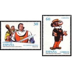 2 عدد  تمبر شخصیت های کمیک - اسپانیا 1995