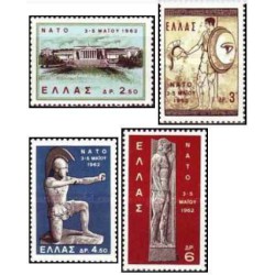 4 عدد  تمبر کنفرانس وزیران ناتو در آتن - یونان 1962