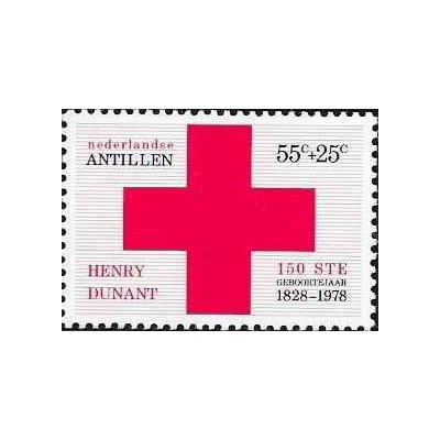 1 عدد  تمبر صلیب سرخ - 150مین سالگرد تولد هانری دونانت - آنتیلن هلند 1978