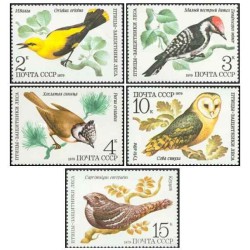 5 عدد  تمبر  پرندگان - شوروی 1979