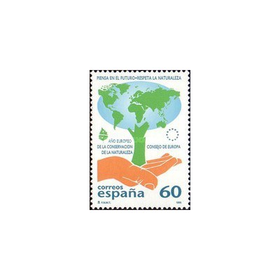 1 عدد  تمبر سال حفاظت از طبیعت اروپا - اسپانیا 1995