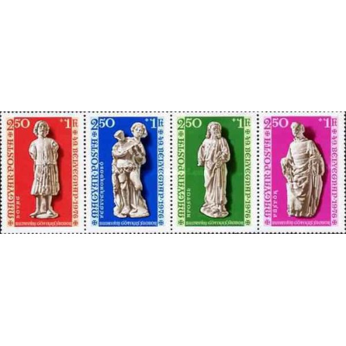 4 عدد  تمبر  روز تمبر - B - مجارستان 1976