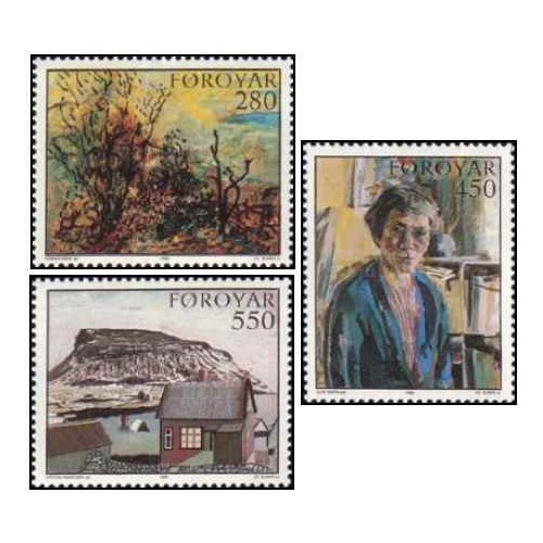 3 عدد  تمبر  هنر فاروئی - تابلو- جزایر فارو 1985 قیمت 5.5 دلار