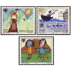 3 عدد  تمبر  سال جهانی کودک - جزایر فارو 1979