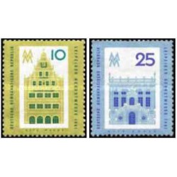 2 عدد تمبر نمایشگاه پاییزه لایپزیگ - جمهوری دموکراتیک آلمان 1961