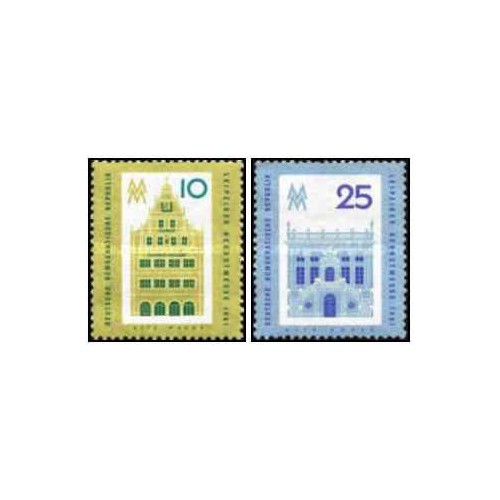 2 عدد تمبر نمایشگاه پاییزه لایپزیگ - جمهوری دموکراتیک آلمان 1961