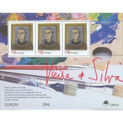 سونیرشیت تمبر مشترک اروپا - Eropa Cept - زنان مشهور - هلنا ویرا دا سیلوا - پرتغال 1996
