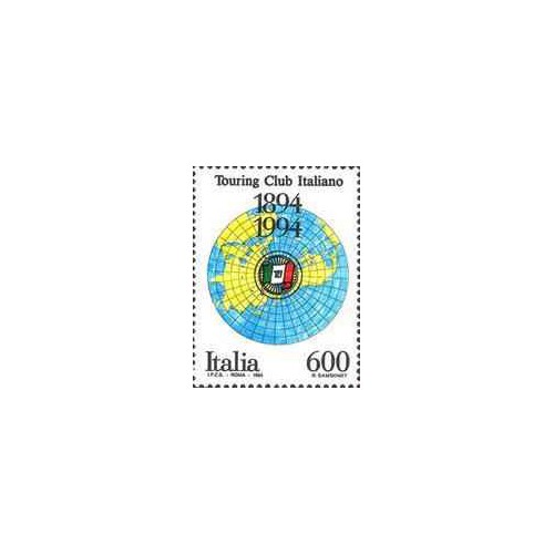 1 عدد تمبر صدمین سالگرد باشگاه تورینگ ایتالیا - ایتالیا 1994