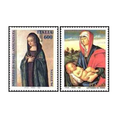 2 عدد تمبر کریسمس - تابلو - ایتالیا 1994