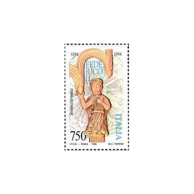 1 عدد تمبر هشتصدمین سالگرد تولد فردریک دوم، امپراتور روم مقدس - ایتالیا 1994