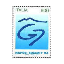 1 عدد تمبر نشست سران G-7، ناپل - ایتالیا 1994