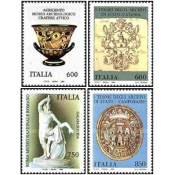 4 عدد تمبر گنجینه های هنری - ایتالیا 1994