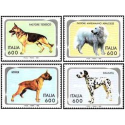 4 عدد تمبر سگها - ایتالیا 1994