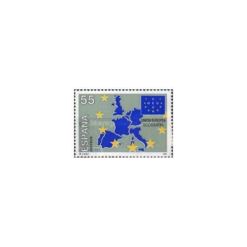 1 عدد  تمبر چهلمین سالگرد اتحادیه اروپای غربی  - اسپانیا 1994