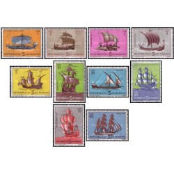 10 عدد تمبر کشتی های بادبانی قدیمی - سان مارینو 1963
