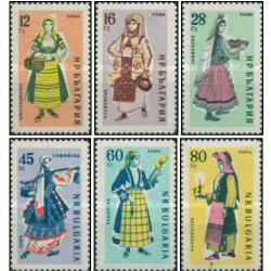 6 عدد تمبر لباس های محلی - بلغارستان 1961