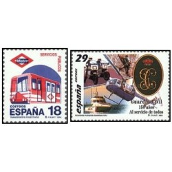 2 عدد  تمبر سالگردها - مترو مادرید  - اسپانیا 1994