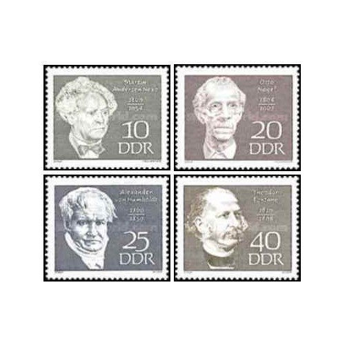 4 عدد تمبر افراد مشهور  - جمهوری دموکراتیک آلمان 1969
