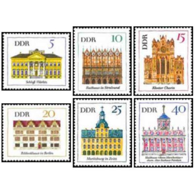 6 عدد تمبر ساختمان ها در DDR - جمهوری دموکراتیک آلمان 1967