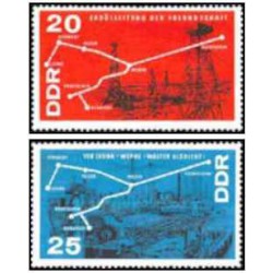 2 عدد تمبر صنعت شیمی - جمهوری دموکراتیک آلمان 1966