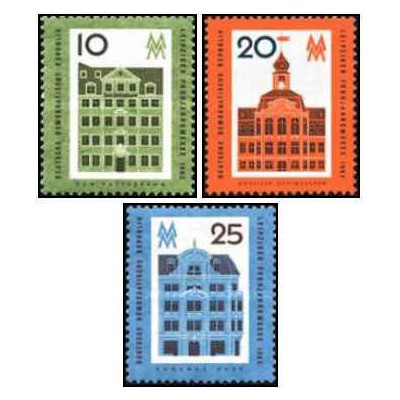 3 عدد تمبرنمایشگاه بهاره لایپزیگ - جمهوری دموکراتیک آلمان 1962