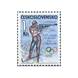 1 عدد تمبر بازی های المپیک زمستانی - آلبرت ویل، ایالات متحده آمریکا - چک اسلواکی 1992