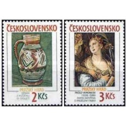 2 عدد تمبر قلعه پراگ - چک اسلواکی 1988