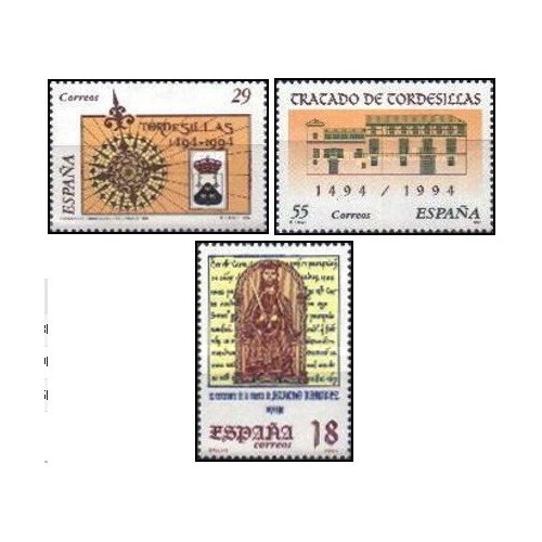 3 عدد  تمبر سالگردها - اسپانیا 1994