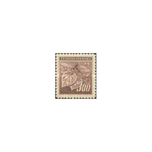 1 عدد تمبر سری پستی - شاخه لیمو - 300 - چک اسلواکی 1945
